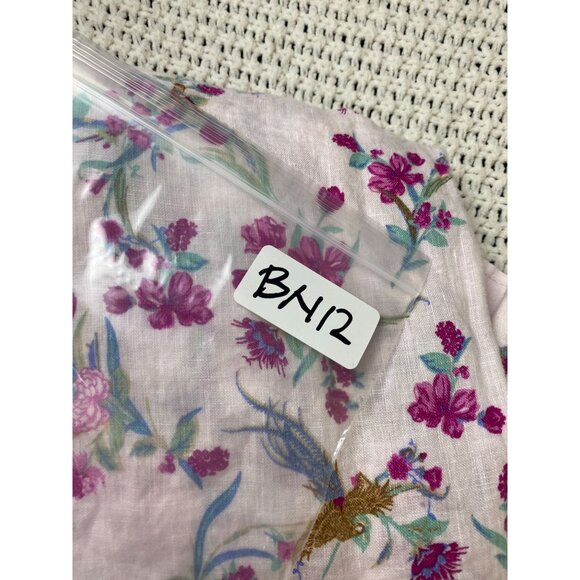 Charter Club Womens Linen Plink Floral Button Up Top Size Small Long Sleeve Boho - Picture 7 of 14